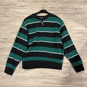 BDG Crewneck Striped Sweater (Green, L)